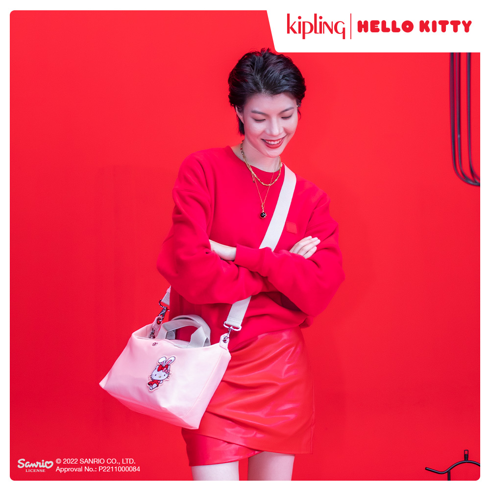 Kipling x HELLO KITTY福兔限定系列搖擺福氣兔簡約手提肩背托特包-KALA MINI