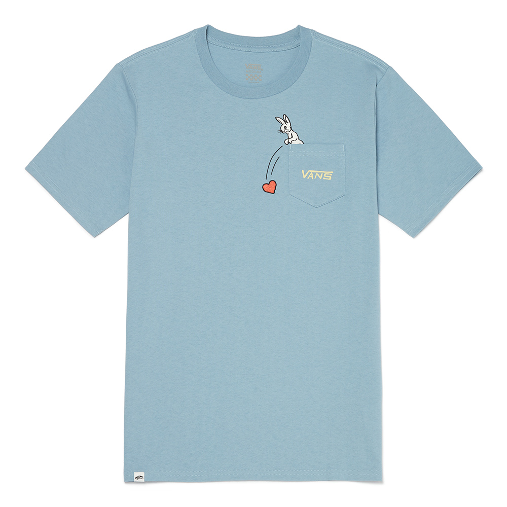 Vans RG Solid 男女款粉藍色口袋 T 恤