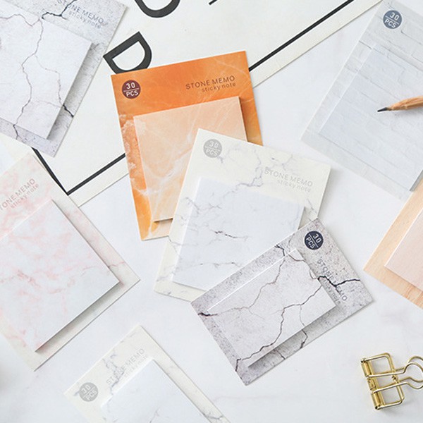 [現貨]木板磚牆便利貼 N次貼 便條紙 (長方形)【JC3663】《Jami Honey》