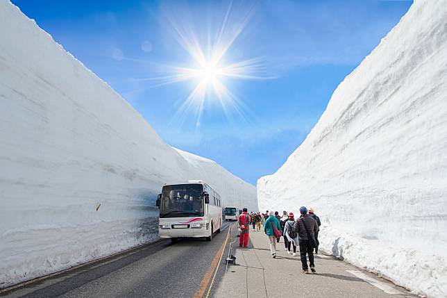 勞動節出遊不可錯過期間限定的「立山黑部-雪壁傳奇」，20米高的巨大雪牆令人嘆為觀止