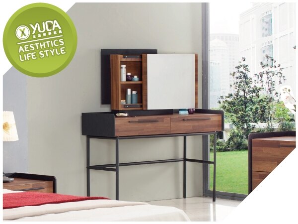 化妝台【YUDA】 畢卡索4尺雙色二抽 鏡檯 化妝台 鏡檯/妝台 J8F 027-2