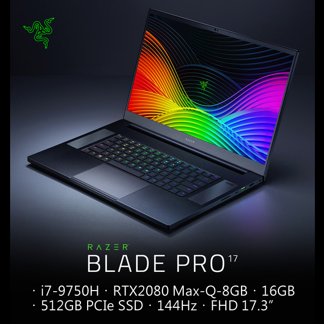 ★Intel Core i7-9750H★GeForce RTX2080獨顯8G with Max-Q★512GB PCIe SSD★窄邊框設計 144Hz處理器：Intel Core i7-9750