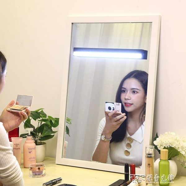 充電式化妝燈無線led 免打孔鏡子梳妝化妝台補光粘貼衛生間鏡前燈