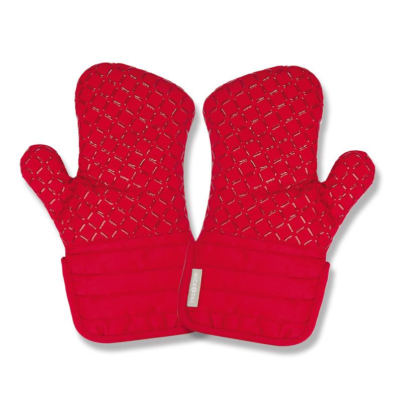 舒適防滑隔熱手套S(二入組) c.車菊藍 / a.蕃茄紅