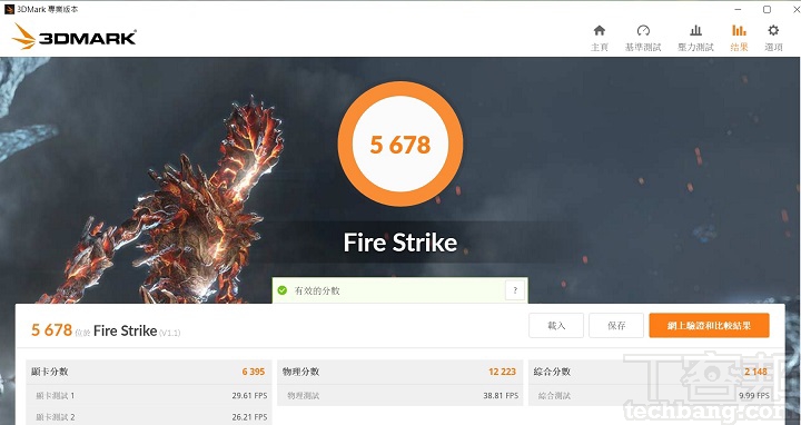 在 3DMark Time Spy 測試模式下，是模擬 DirectX 12 遊戲環境的測試條件，獲得 1,372 分的表現。