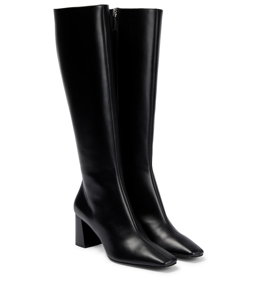 Leather knee-high boots