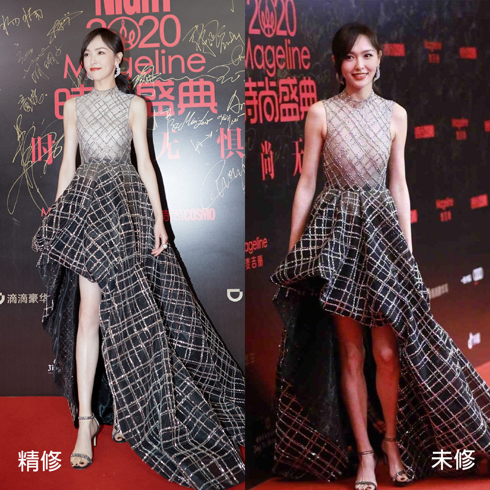 女星紅毯造型精修vs未修3：唐嫣