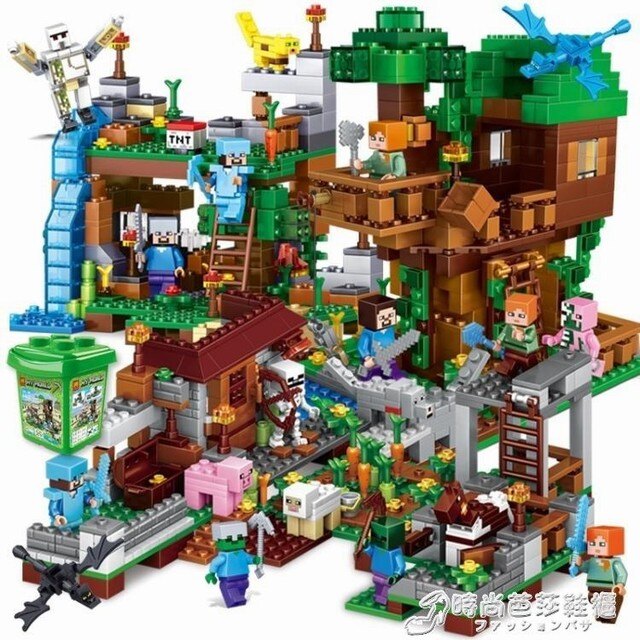 我的世界兼容樂高積木玩具男孩子益智力拼裝78村莊9房子6歲10 時尚芭莎鞋櫃