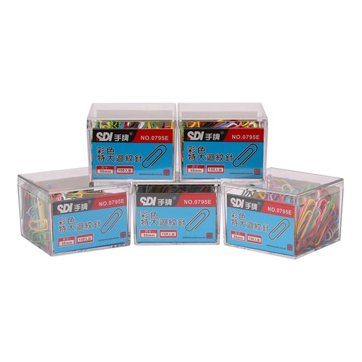 手牌塑膠盒彩色特大迴紋針 X 750枚