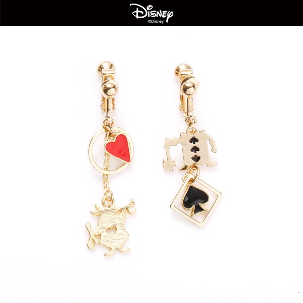 商品材質:合金商品產地:台灣尺寸：寬: 1.5cm 高: 3.6cm 厚: 0.4cm均附贈愛麗絲包裝紙盒 #迪士尼 #正版授權 #愛麗絲 #妙妙貓 #白兔先生 #貼耳 #夾式耳環 #無耳洞 #耳環