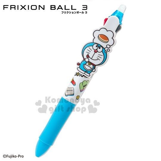 〔小禮堂〕哆啦A夢 日製擦擦多色原子筆《藍白.道具滿版》3色.0.38mm.FRIXION BALL系列 4901610-79799