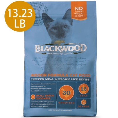 Blackwood柏萊富-室內貓全齡優活配方(雞肉+糙米)13.23LB