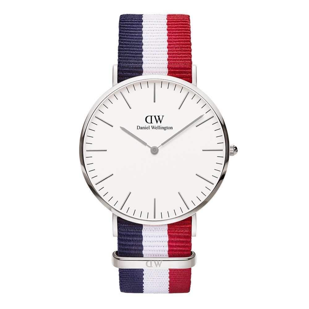 【 Daniel Wellington】 DW 精品手錶 白面金框/銀框3色尼龍 40mm (男女 保固一年 Palace store)