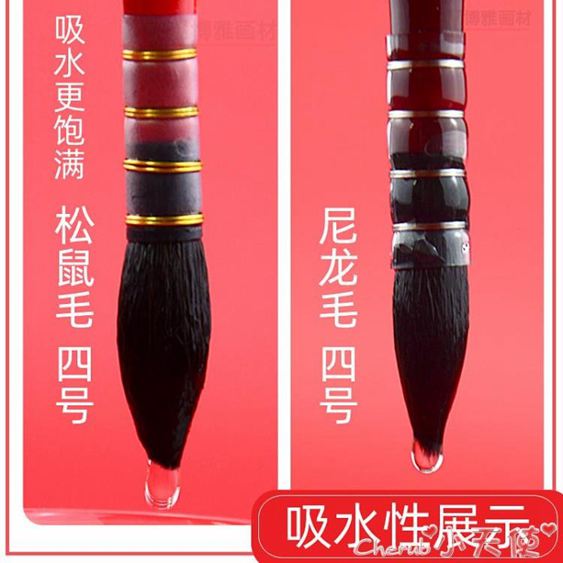 畫筆套裝紅胖子鬆鼠毛水彩畫筆圓頭拖把動物毛筆美術繪畫專業套裝