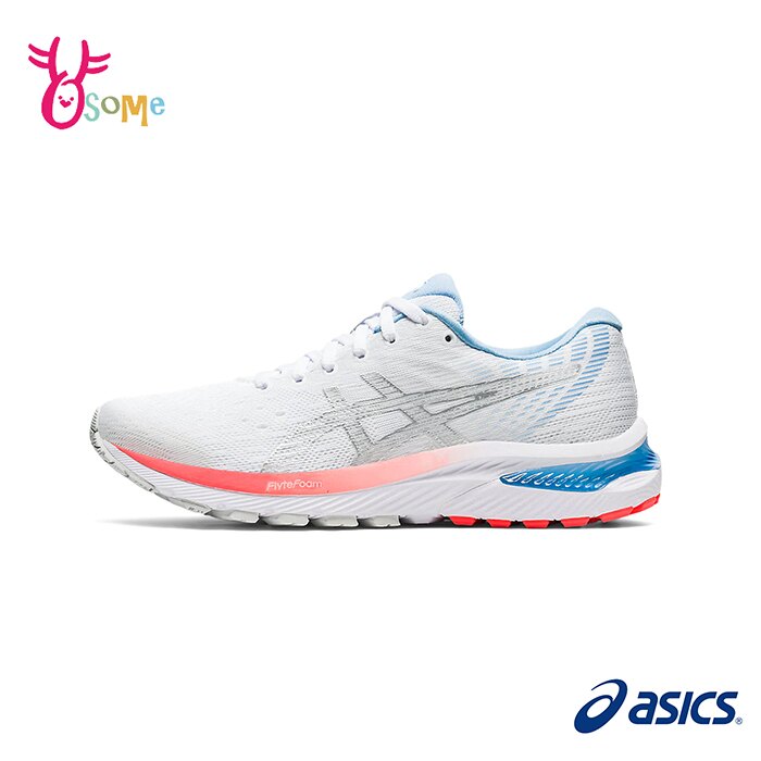 ASICS慢跑鞋 女鞋 GEL-CUMULUS 22 跑步鞋 路跑 馬拉松 訓練鞋 運動鞋 亞瑟士 B9192#白色◆OSOME奧森鞋業