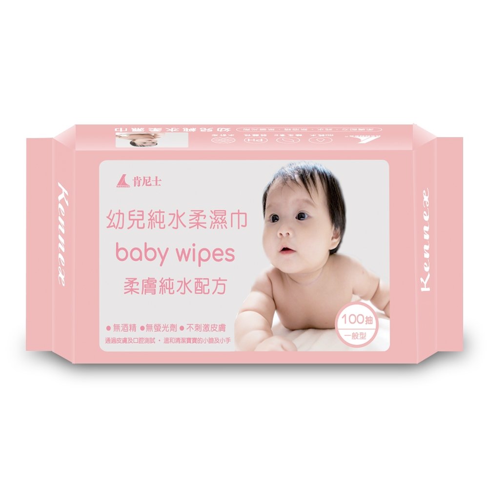 品名 : Kennex肯尼士幼兒純水濕巾(一般型)主要成份：超純水、水刺無紡布、維他命E、無酒精、無香精、無瑩光劑 不刺激皮膚使用範圍：商用於幼兒和家人任何場所的衛生清潔擦拭， 如肌膚擦拭、替換尿布、
