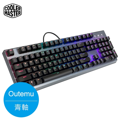 中刻注音懸浮鍵帽 13種RGB燈效品名 / 規格：【CoolerMaster 酷碼】CK350 機械式 RGB 電競鍵盤 青軸/中刻即時快速調整燈光，無須搭配軟體採用標準的布局與第一排尺寸，方便替換鍵