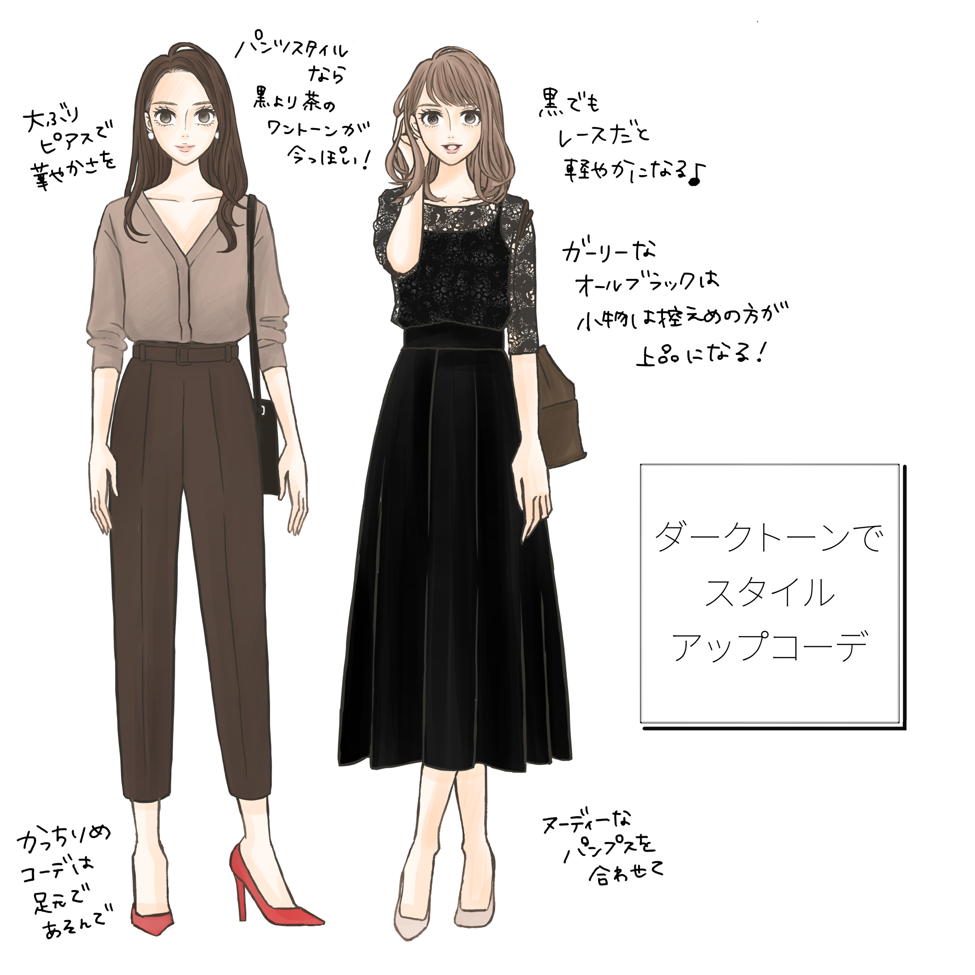 ポイントを押さえて華やかに ダークトーンのスタイルアップ術 Charmmy