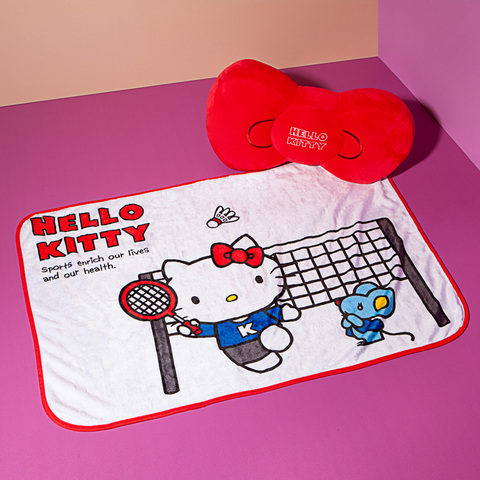 ‧超可愛蝴蝶結造型加上超柔軟法蘭絨毯‧萬用多功能，可當抱枕亦可當蓋毯、冷氣毯使用‧三麗鷗正版授權，獨家款式限量發售