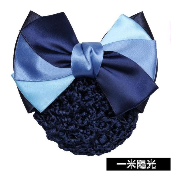 職業髪網頭花女飾品盤髪護士銀行空姐酒店移動工作員工韓版藍網兜 一米陽光