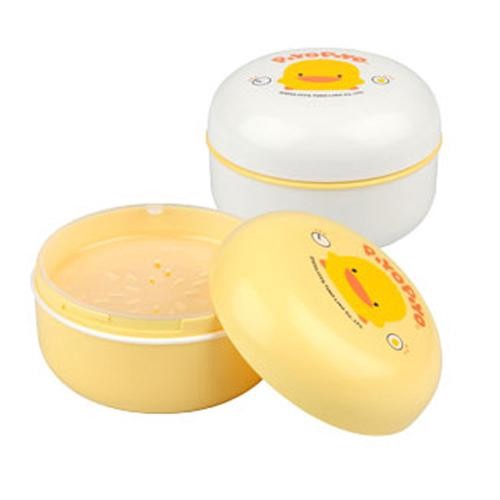 爽身粉不易傾倒灑出，細心考量符合媽媽使用；給寶寶最舒適柔軟的照顧，出外攜帶也方便喔！型號：408-83483材質：隔層-P.E、粉盒-A.B.S耐熱：-20~60度產地：台灣數量：1入※本產品不含粉撲