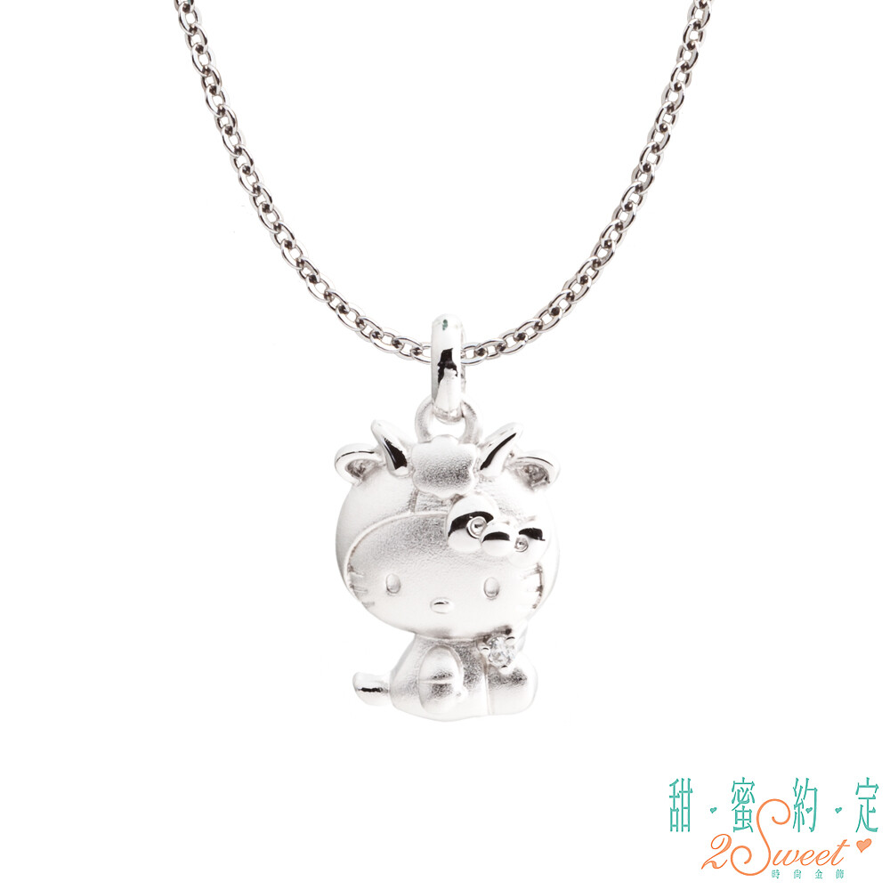 甜蜜約定 hellokitty 魔羯座kitty純銀墜子 送項鍊