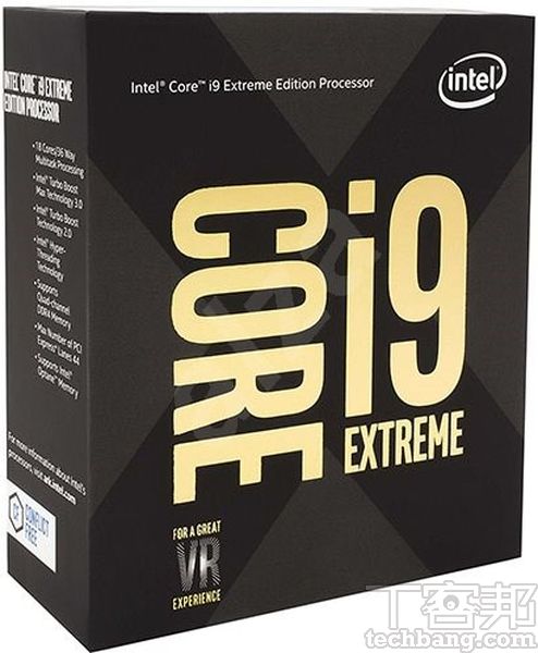 針對發燒友而來的極致CPU，Intel Core X系列就連盒裝都採用黑色與金色，展現出無比的霸氣感。（圖片來源：Intel）