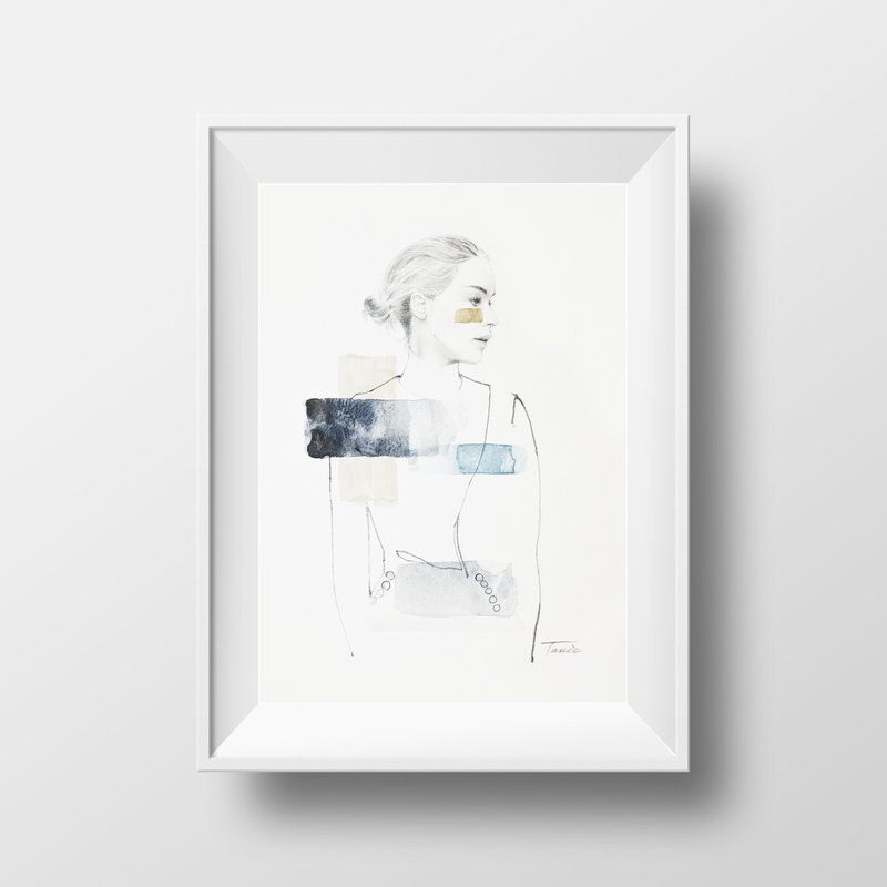 ◆作品名稱：珍妮佛迪奧 ◆素材：鉛筆、水彩 ◆紙張：水彩紙 ◆尺寸：21x29.7 cm ◆說明：輕柔淡雅的色彩，細膩生動的臉部髮絲線條 ◆用途：家飾、陳列、裝飾、掛畫 ☆此商品販售僅限畫作，不含畫框