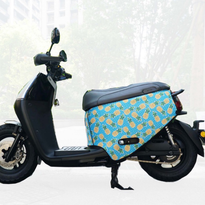 敲可愛亮眼Gogoro 2好運旺旺鳳梨加素黑色雙面可用車身防刮套，狗吉拉GOZILLA改裝配件，騎乘版，gogoro2