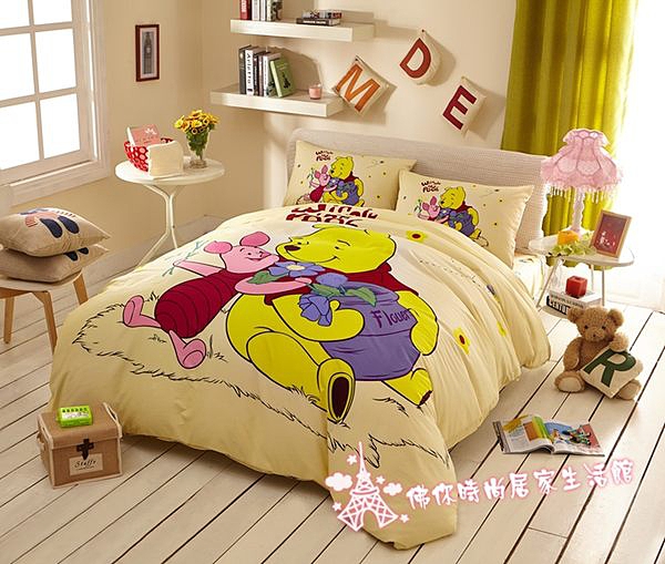 標準雙人床包組 迪士尼床包 小熊維尼 卡通床包 pooh 小朋友床組 床包訂製 Disney授權 佛你企業
