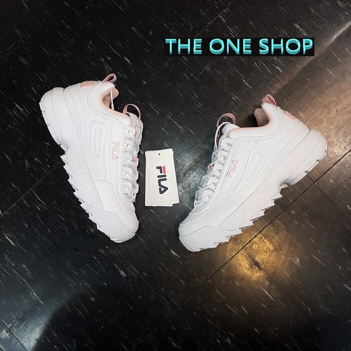 FILA 老爹鞋 鋸齒鞋 白色 粉色 粉紅色 韓國 鋸齒 厚底 增高 復古 DISRUPTOR 2 FS1HTB1074X WPK