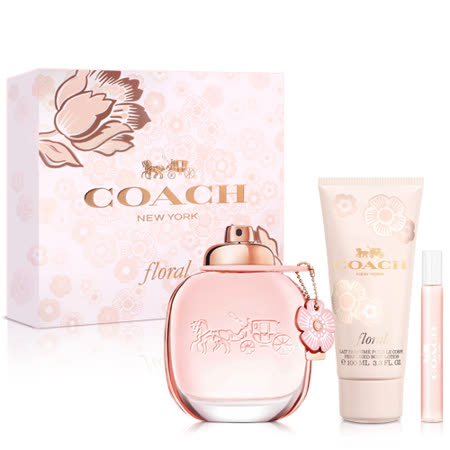 Coach 芙洛麗女性淡香精禮盒(淡香精90ml+身體乳100ml+香精筆7.5ml)