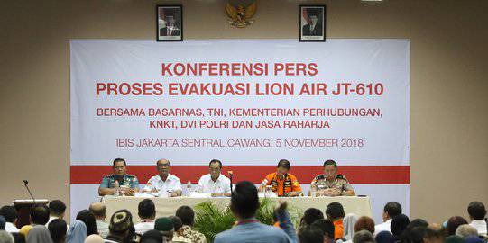 Evaluasi Pencarian Korban Lion Air PK-LQP. Â©2018 Liputan6.com/Immanuel Antonius