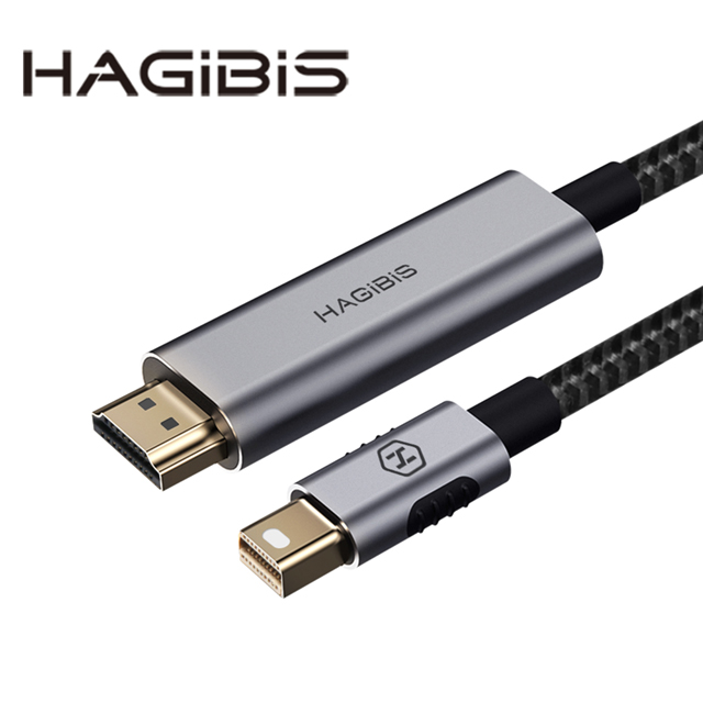 ▲筆記型電腦轉接投影機,電視專用，線長1.8M。▲延伸桌面，兩種模式，一邊工作一邊娛樂。▲強勁芯片，4K高畫質显示，隨插隨用。 ▲鋁合金材質接頭，高密度尼龍線身。►Mini DP轉HDMI+VGA+A