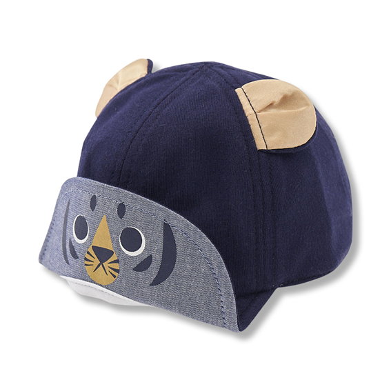 Yuan 圓 男嬰福虎造型翻帽-深藍色