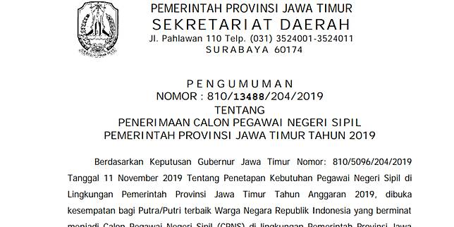 Formasi Cpns 2019 Pemprov Jatim Yang Dibuka Hari Ini Kompas Com Line Today