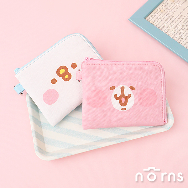 Kanahei皮革L型票夾零錢包 附手腕帶- Norns 卡娜赫拉小動物正版 兔兔P助