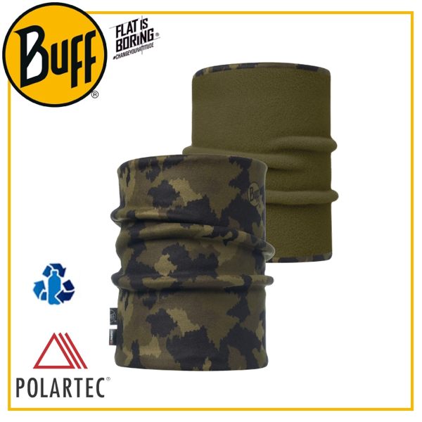 【BUFF 西班牙 雙面 POLAR保暖領巾-織色 獵人迷彩】115321/頭巾/圍脖/帽子/口罩/圍巾/吸溼排汗
