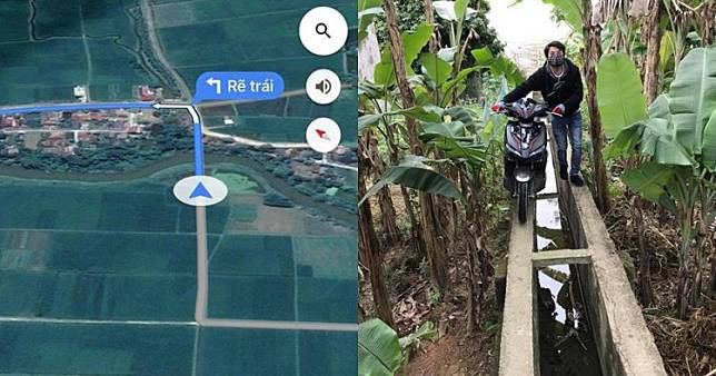 Ikuti saran Google Maps, pria ini nyasar sampai harus lewat parit