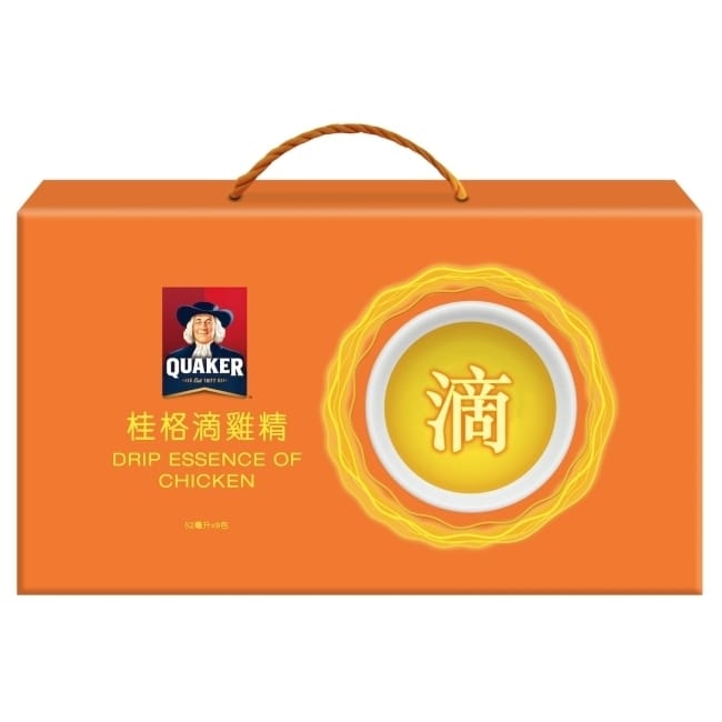 桂格以140年食品營養經驗，嚴選出品種優良的黑羽土雞，細心培育，肉質佳、腹脂少，並遵循傳統古法，鑽研出獨家歸真滴法， 高溫蒸氣慢工細作，滴出好吸收的小分子胺基酸與膠原蛋白，可補充體力，旺盛精神。 零脂