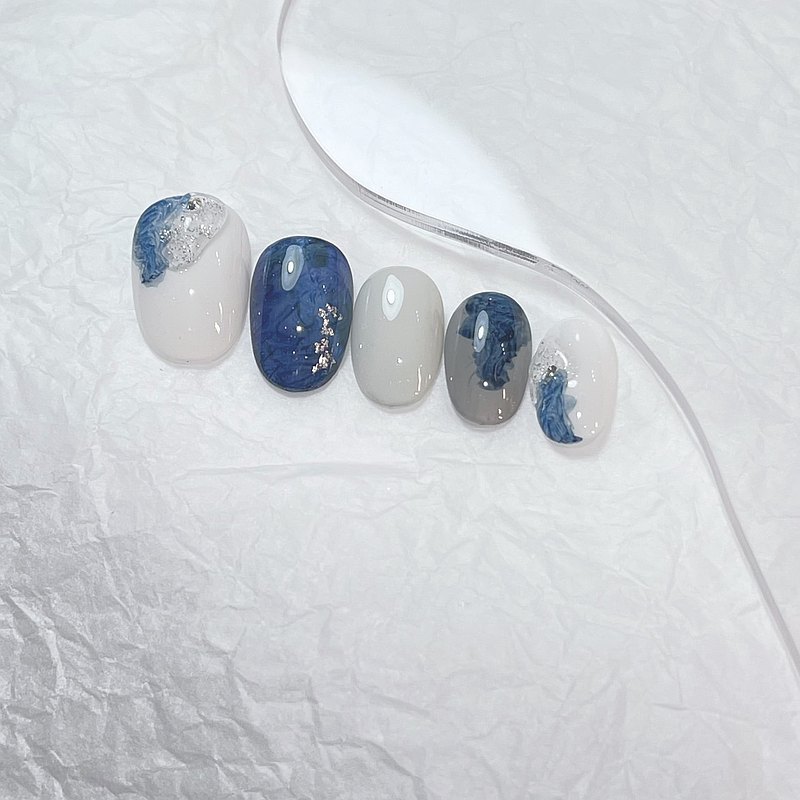 【ᴠᴏʟ.20 佐菈的海】海洋系 海邊 夏季 暈染甲片 穿戴甲 美甲