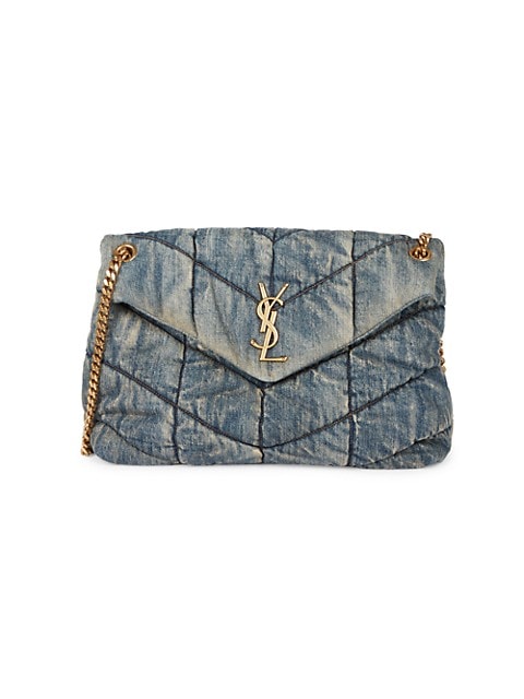 Small Loulou Matelassé Denim Shoulder Bag