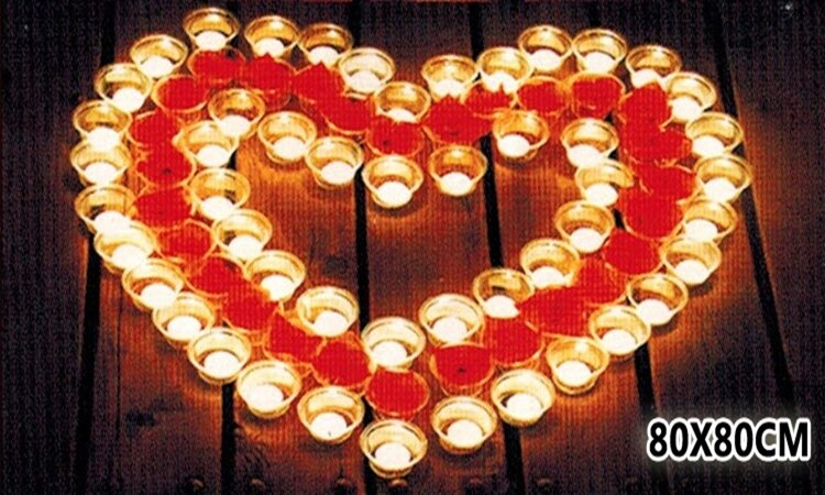 套餐內容 可以排列出圖形的商品 包含 蠟燭 杯子 氣球 眼罩 花朵 花瓣