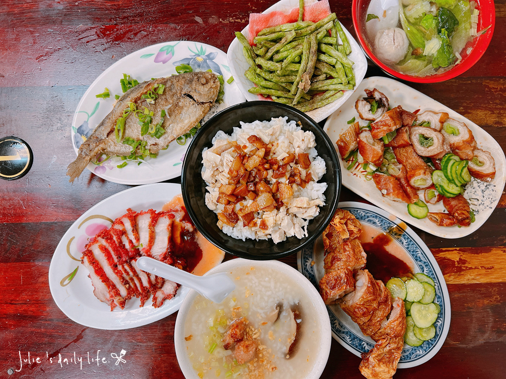 宵夜,晚餐,板橋,消夜,滷肉飯,炸物,炸魚,紅燒肉,脆皮肥腸,菜單,香菇肉粥,魯肉飯,鹹粥 @跟著Julie一起走吧