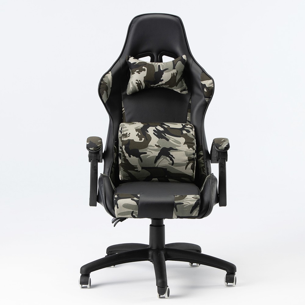 電競超跑電腦椅3D立體側翼內包裹式設計-經典迷彩【TR-006】