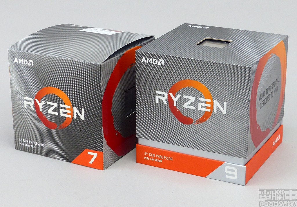 ▲ 第三代 Ryzen 桌上型處理器系列 Ryzen 7 以下採用與過去相同的包裝形式，Ryzen 9 則有新版包裝。