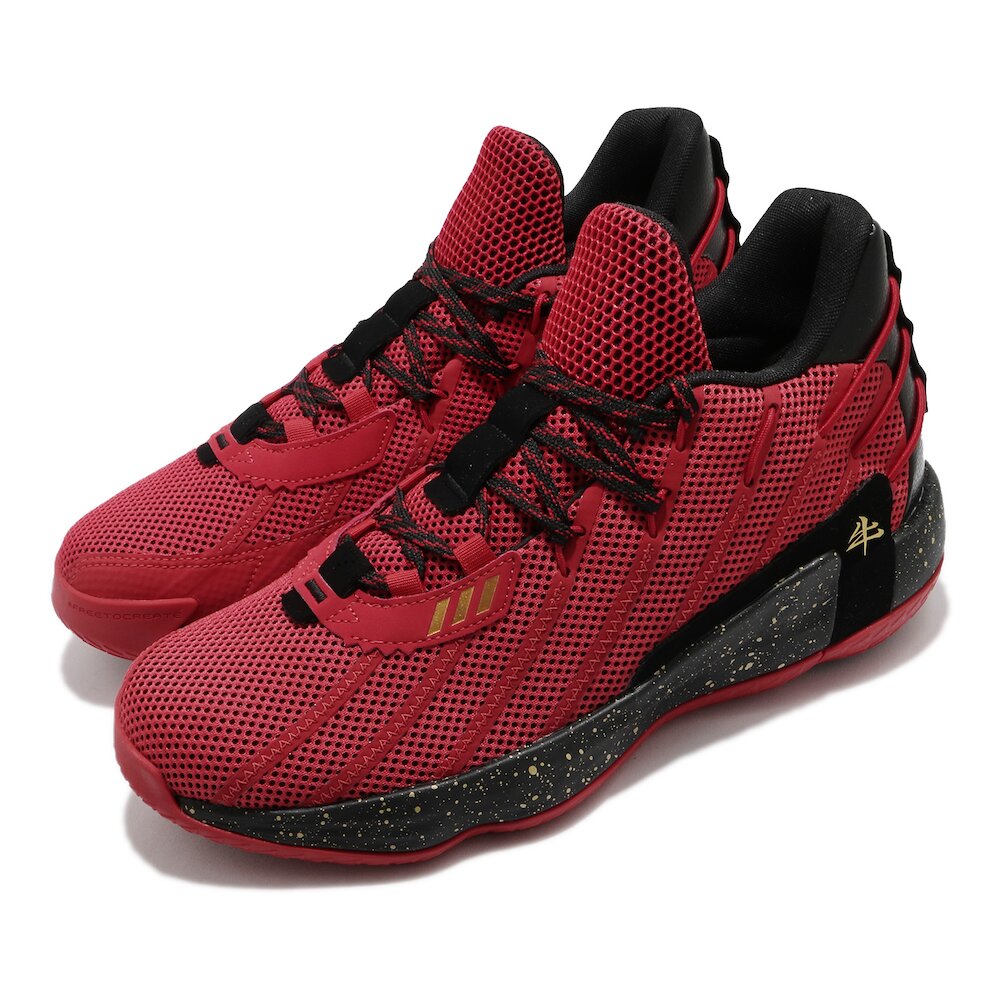 專業籃球鞋品牌:ADIDAS型號:FY3442品名:Dame 7 GCA配色:紅色,黑色