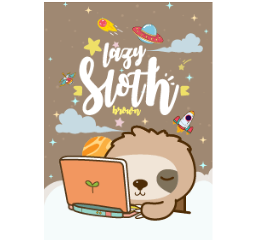 Sloth Lazy Galaxy Brown