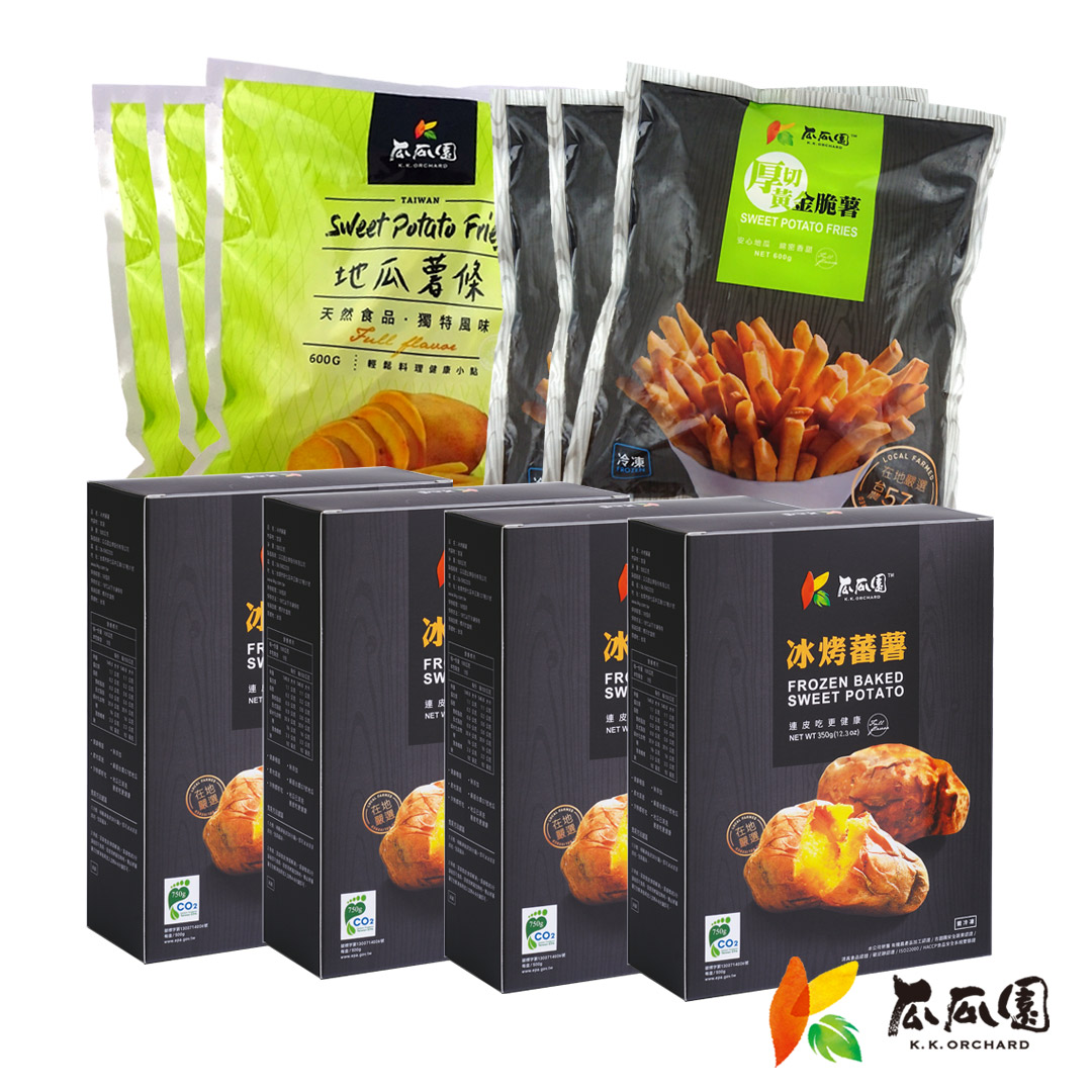 【居家生活省錢組合】瓜瓜園 冰烤蕃薯350*4+地瓜薯條600g*3+厚切黃金脆薯*3 (共10入)