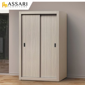 本商品不適用全館免運，主圖示意圖，僅販售4X7尺推門衣櫃 正面側面耐用木芯板 鋼珠滑軌抽屜 釘附式美背處理 專人送到府，免組裝